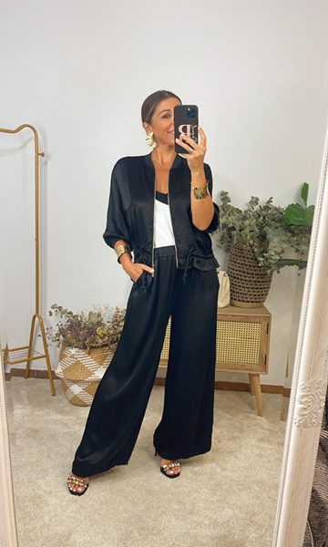 Pantalón Satinado negro
