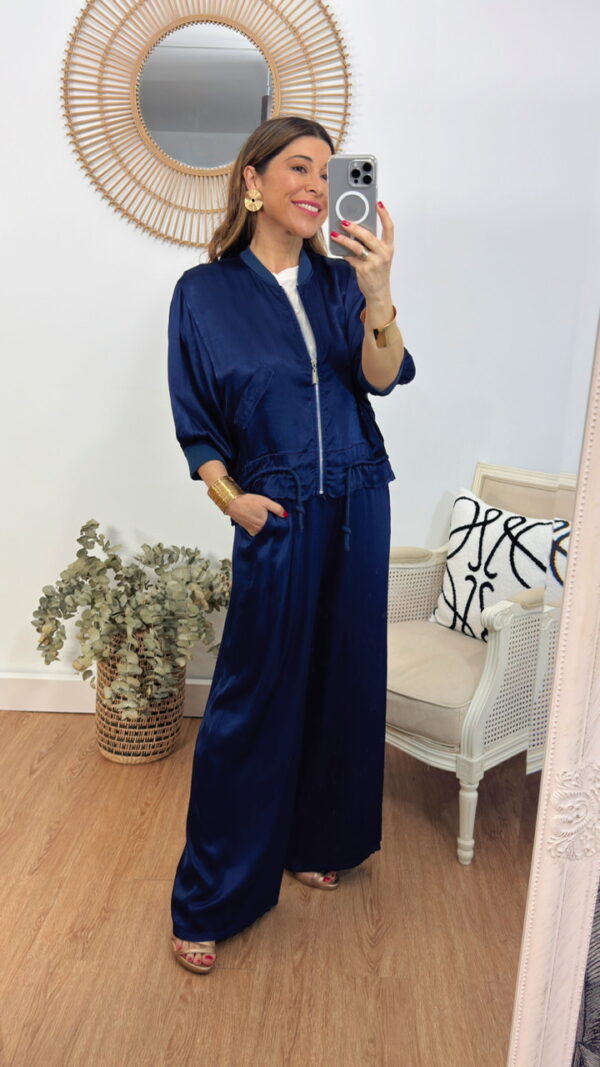 Pantalón satinado marino