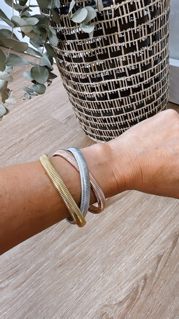 Pulseras entrelazadas acero tricolor