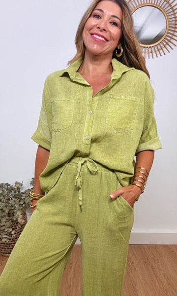Camisa Cotton Verde pistacho