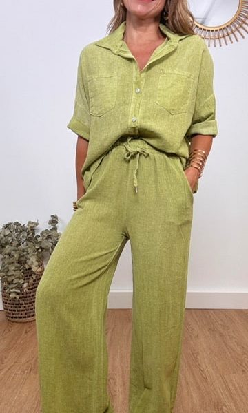 Pantalón Cotton Verde Pistacho