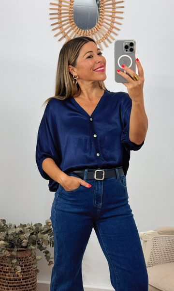 Bomber camisera marino