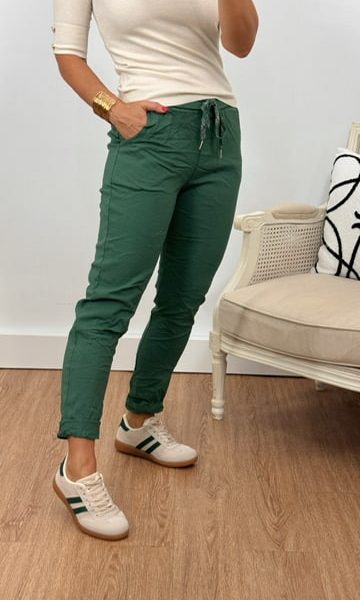 Pantalón arrugadito verde menta