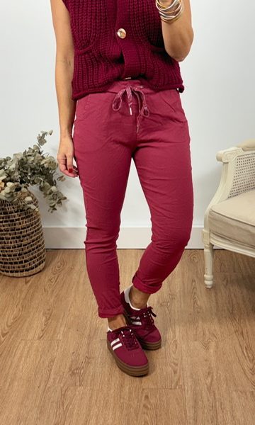 Pantalón Arrugadito Burdeos