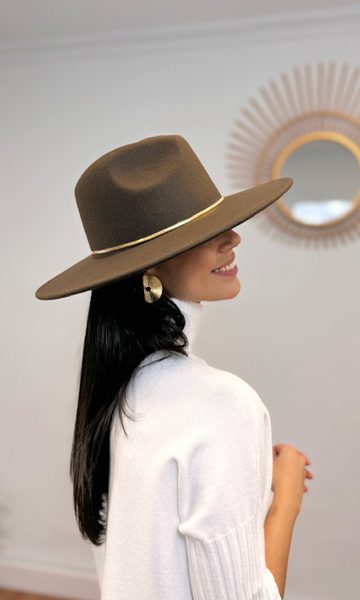 Sombrero paño marrón