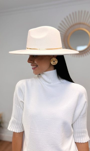Sombrero paño blanco roto