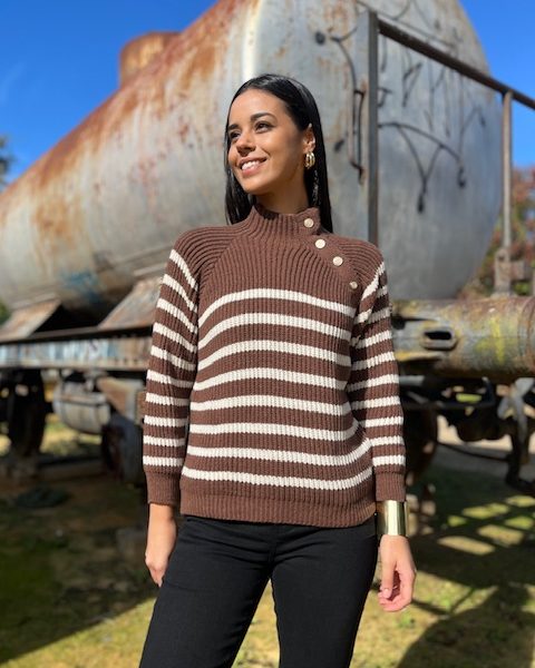 Jersey Ivana Punto Rayas Marrón