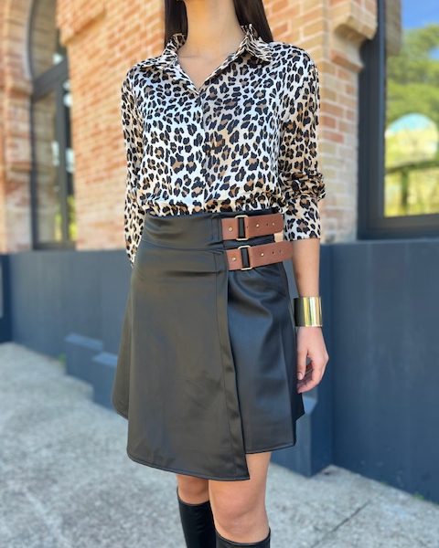Falda Mini Polipiel Negra