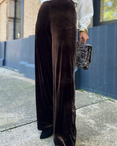 Pantalón terciopelo recto marrón