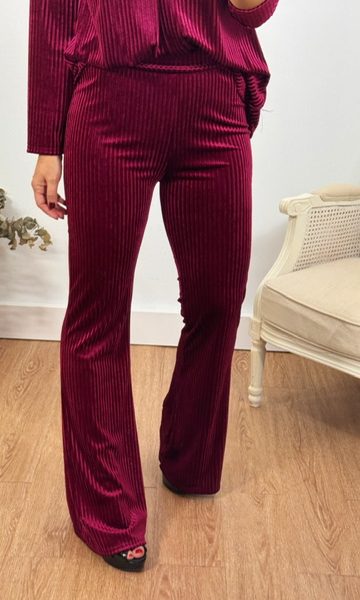 Pantalón Tercipelo Canalé Burdeos
