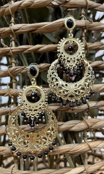 Pendientes India Negro