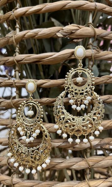 Pendientes India Beige