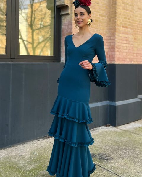 Vestido Flamenca Azahar Petróleo