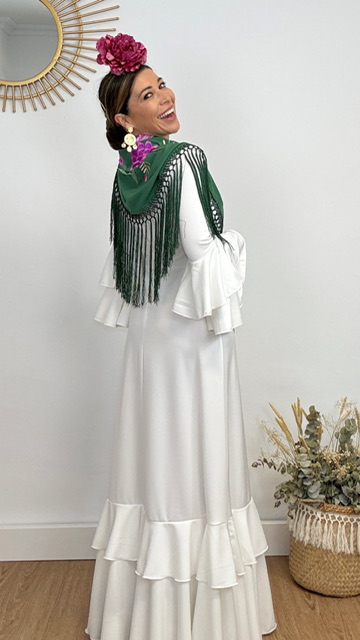 Mantón Bulería Verde Botella - Imagen 5