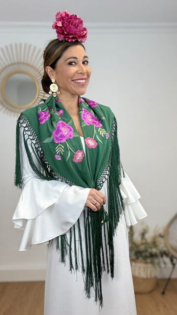 Mantón Bulería Verde Botella - Imagen 6