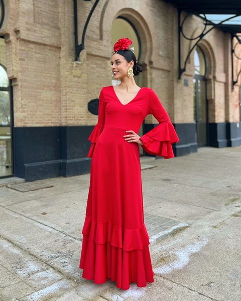 Vestido Flamenca Abril Rojo