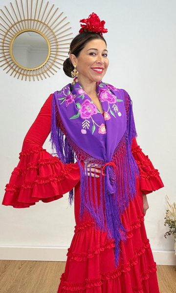 Mantón Bulería Morado Bordado