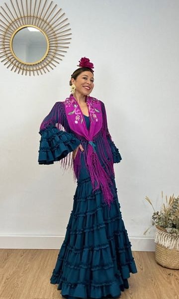Vestido Flamenca Canastero petróleo