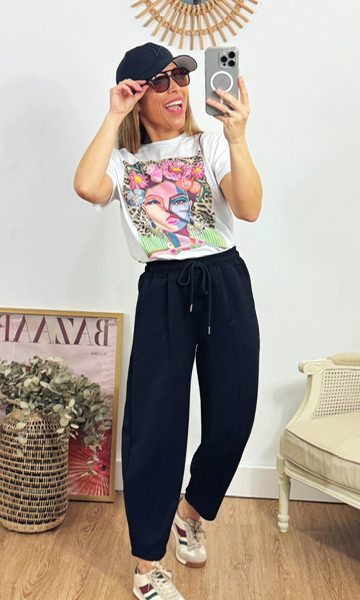 Pantalón deportivo globo negro