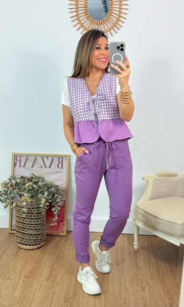 Pantalón Arrugadito Malva