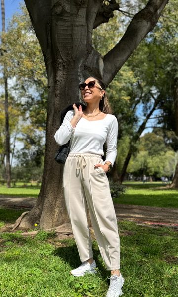 Pantalón Deportivo Globo Beige
