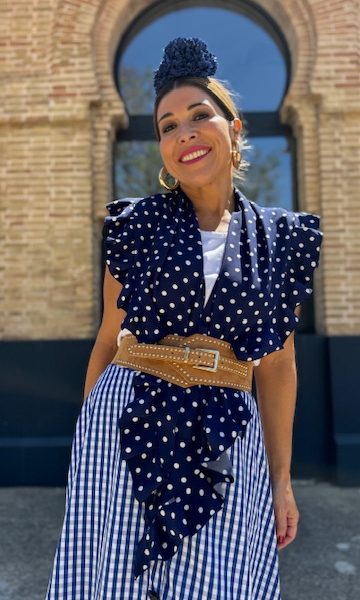 Mantoncillo Piquillo Azul Marino Lunares