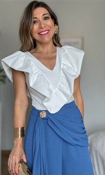 Top Ximena Volante Blanco