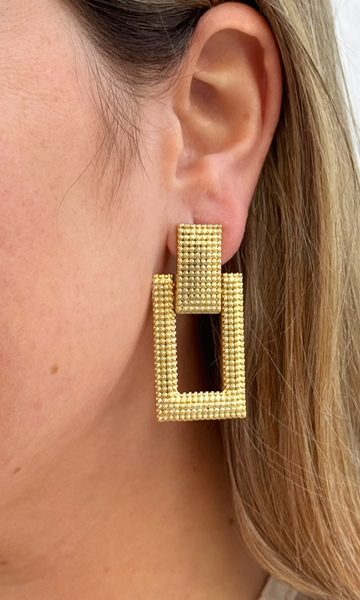Pendientes Lya Cuadrados Dorados