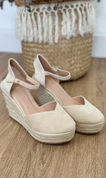 Alpargatas cuñas esparto Beige