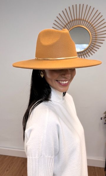 Sombrero paño camel