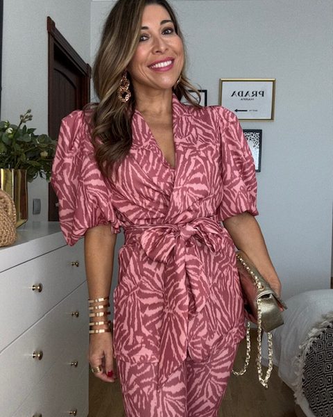 Traje de Chaqueta Cebra Melocotón