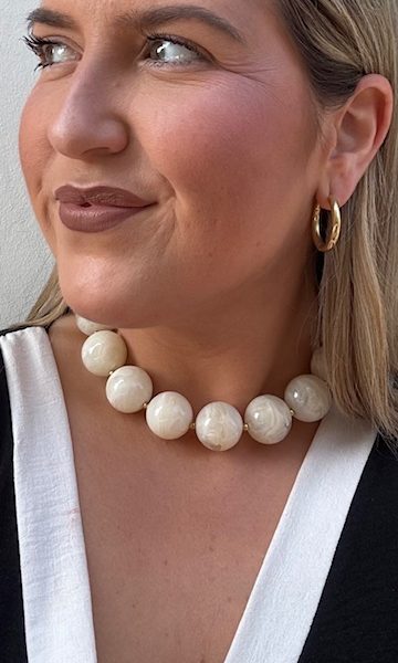 Gargantilla Bolas Beige