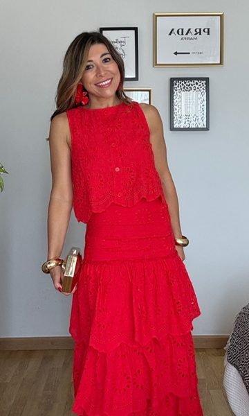 Conjunto volantes Perforado Rojo