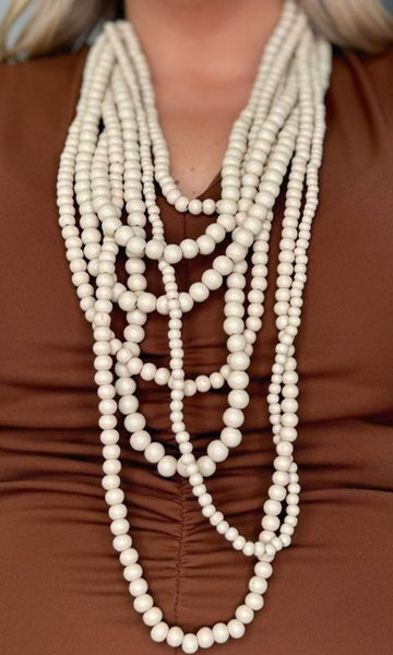 Maxi Collar Cuentas Beige