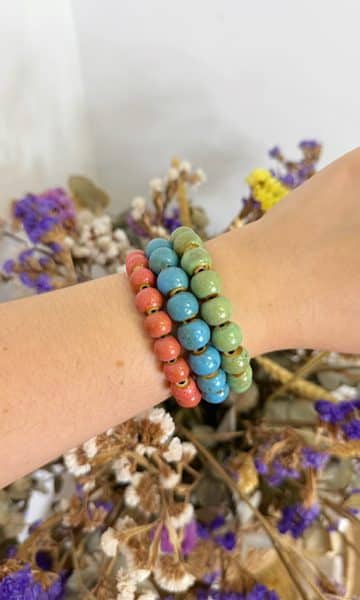 Pulseras Bolas Cerámica