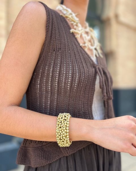 Brazalete cuentas Dorado