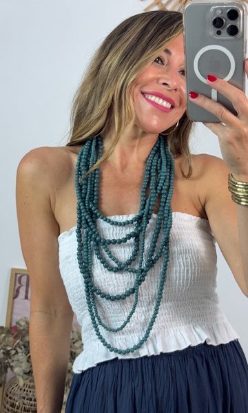 Maxi Collar Cuentas Petróleo