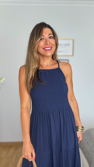 Vestido Loreto Azul Marino - Imagen 4