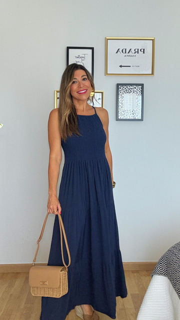 Vestido Loreto Azul Marino - Imagen 3
