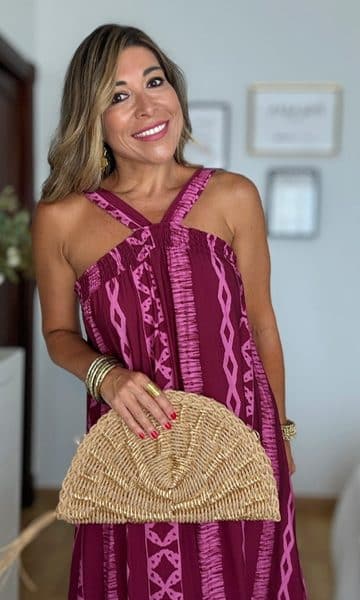 Bolso cartera Abanico Rafia