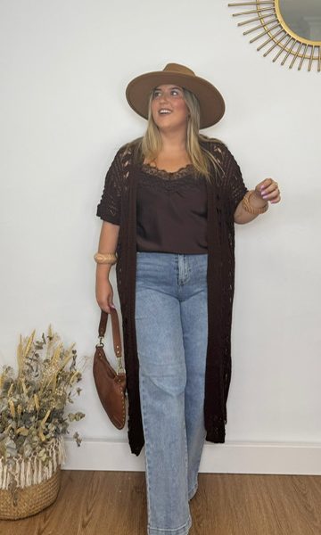 Kaftan Kimono Hilo Marrón