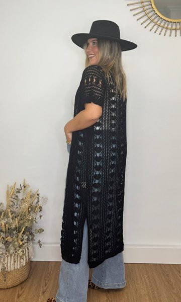 Kaftan Kimono Hilo Negro