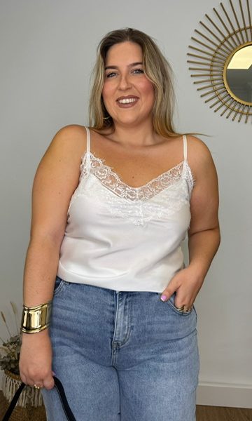 Top lencero doble encaje Blanco Curvy