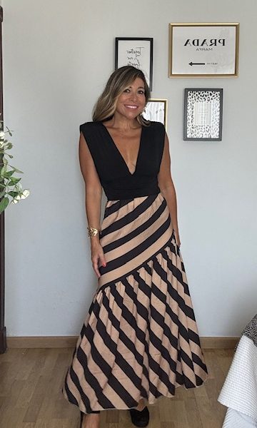 Falda Nadia Camel y Negra