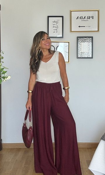 Pantalón Michelle Burdeos
