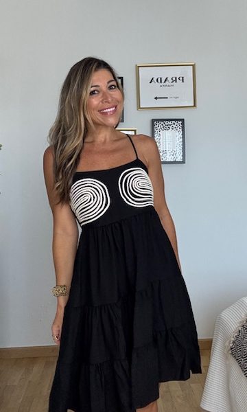 Vestido Cordoncillo Corto Negro
