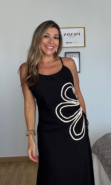 Vestido Flor Negro