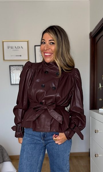Chaqueta Polipiel Berenjena