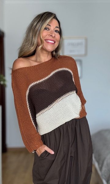 Jersey Punto Rayas Tierra