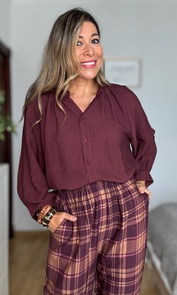 Camisa Manila Burdeos